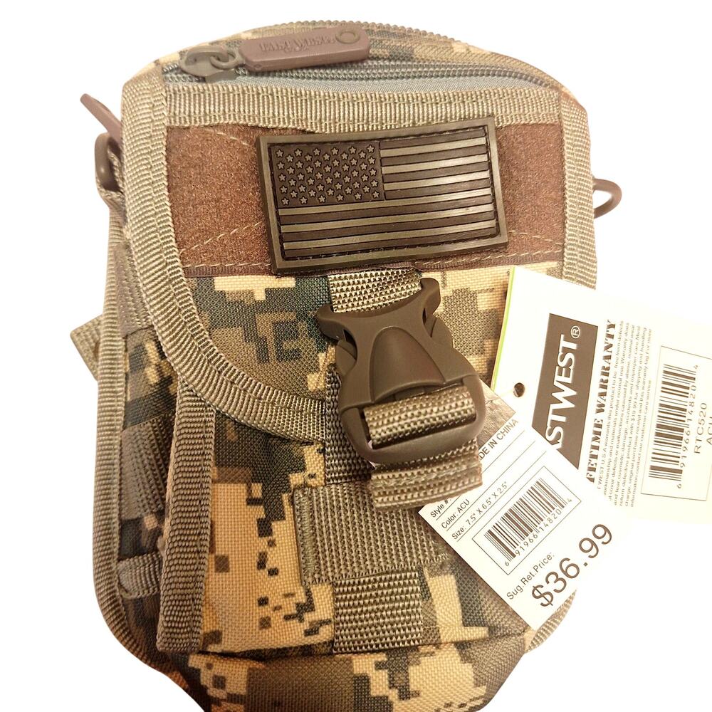 East West U.S.A. Mini Tactical Sling Bag ACU Digital Camo EDC Chest Pouch NWT